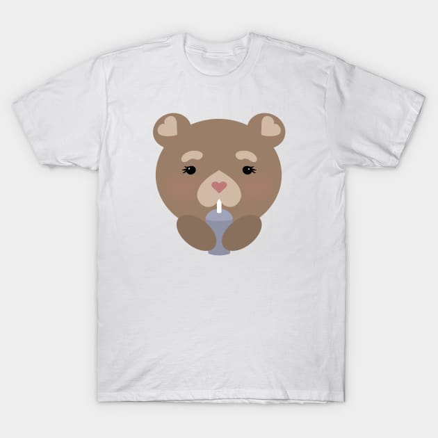 Drinking cute bear T-Shirt by SYLPAT